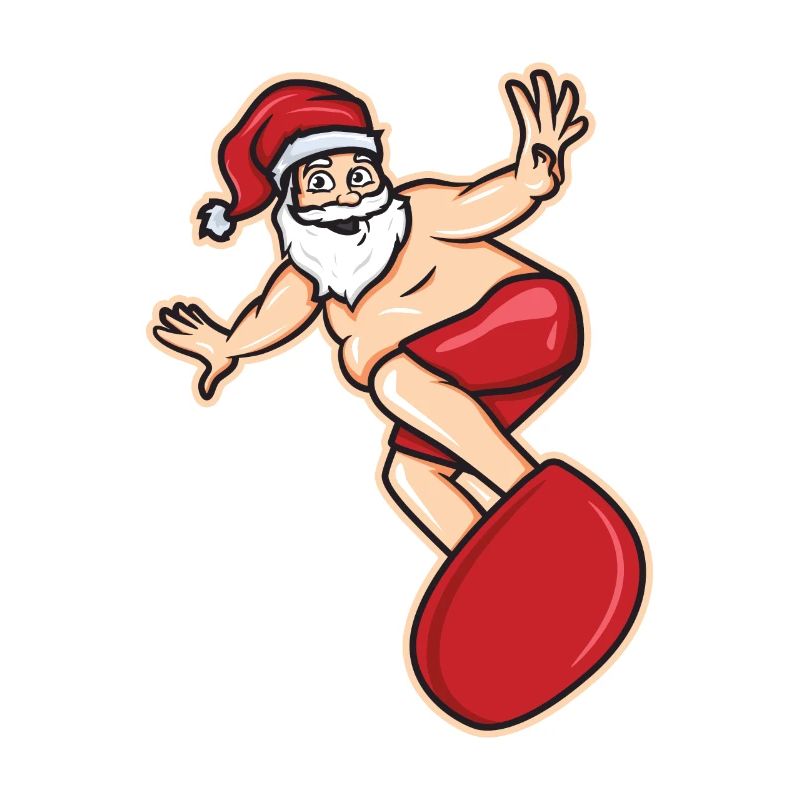 Surfer Weihnachtsmann