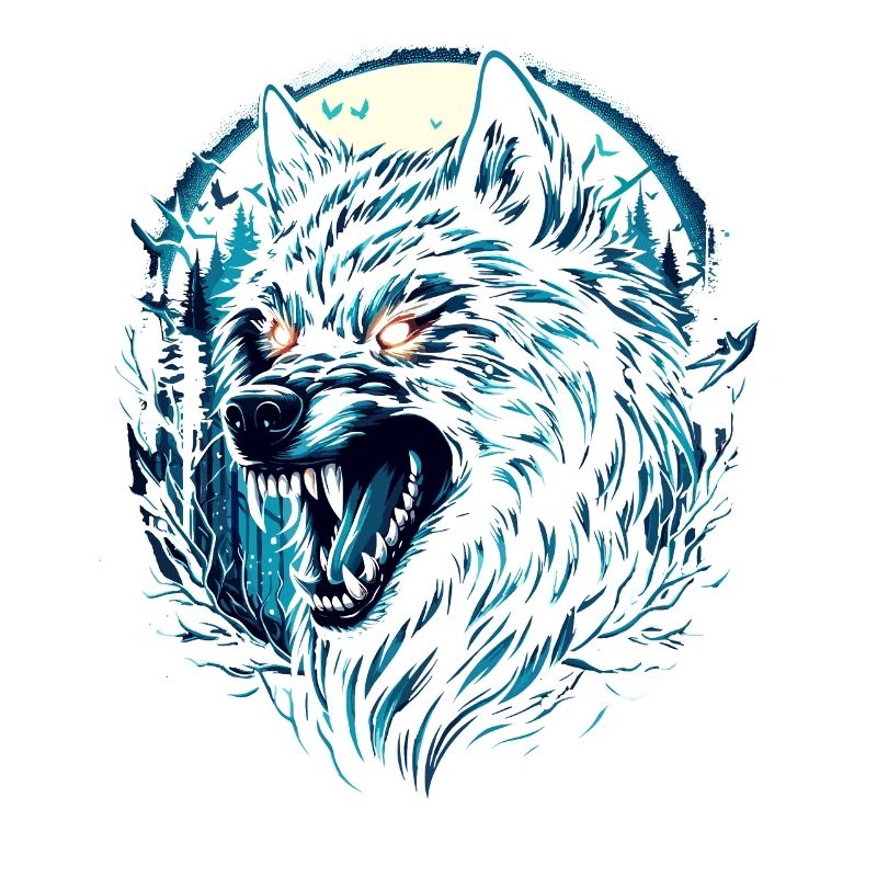 Mystischer Wolf - Vollmondnacht
