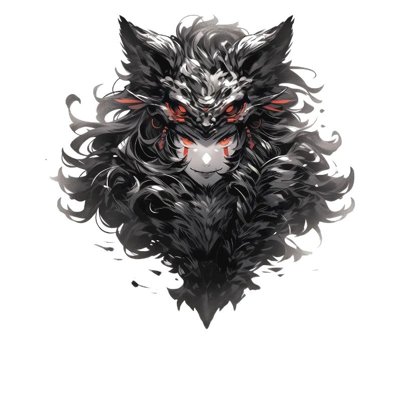 Dunkler Mondwolfmaske