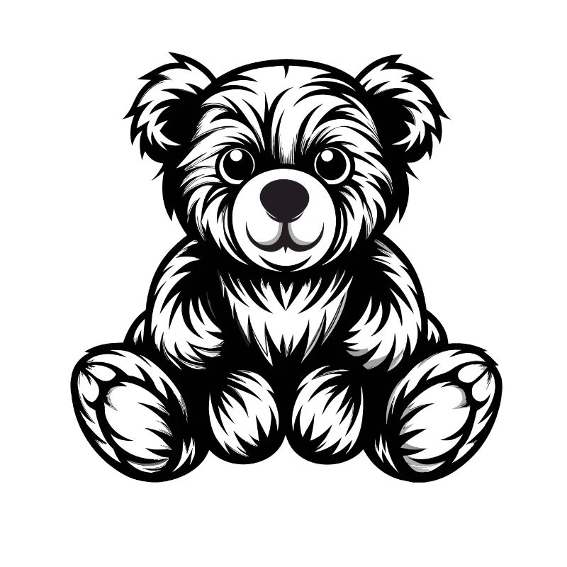Niedliches monochromes Teddybär-Design