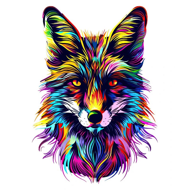 Fox Pop Art Colorful Fox Lover Red Fox Foxes