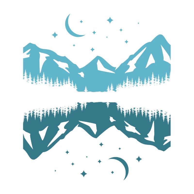 Moonlit Mountain Reflection