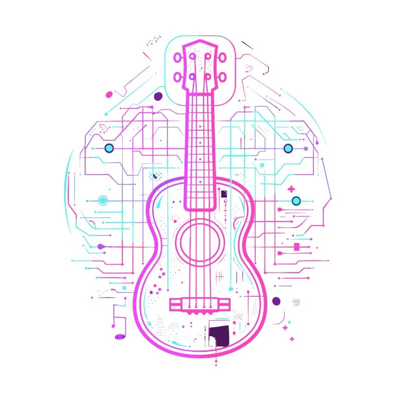 Ukulele Skizze Retro