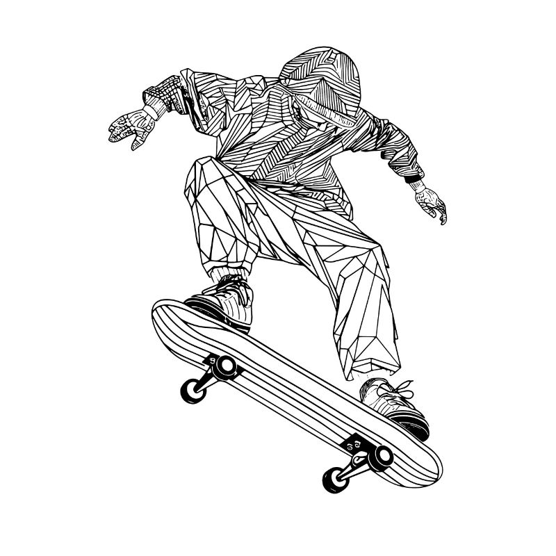 Skateboarder Strichzeichnung