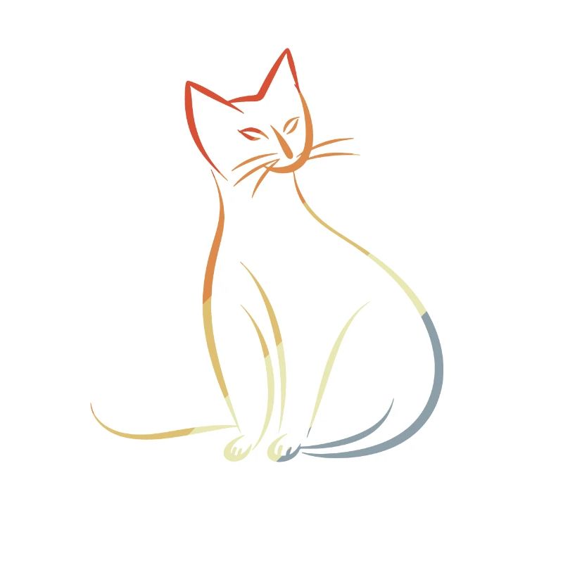 Cat Sketch Retro
