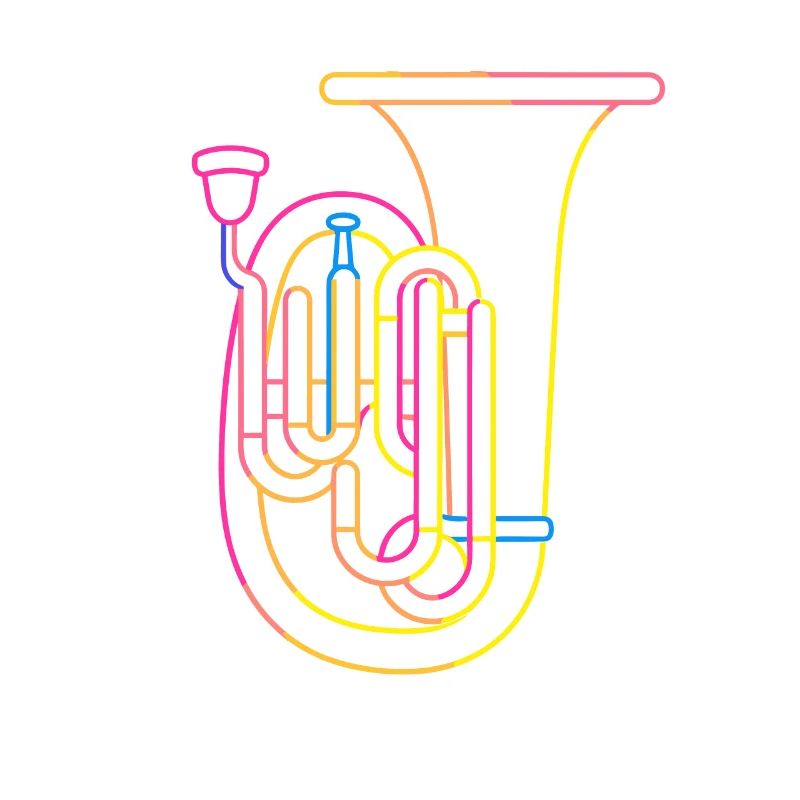 Tuba Zeichnung Retro