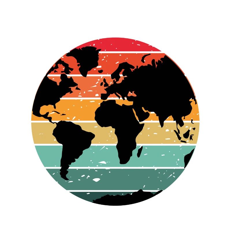 Buntes Retro-Weltkartendesign