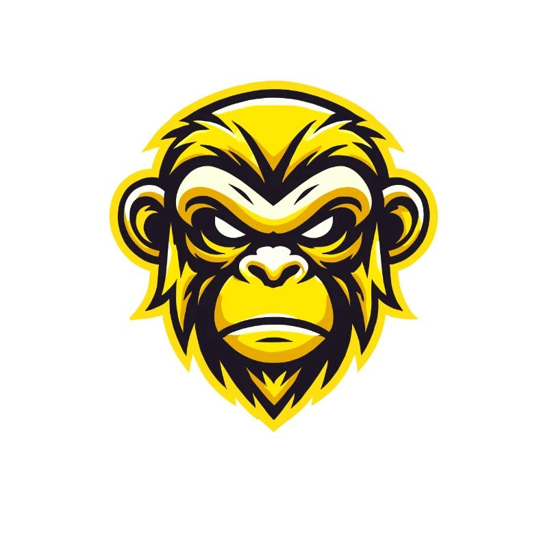 Conception de visage de singe féroce jaune