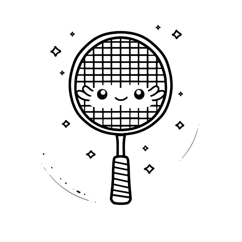 Badmintonschläger Comic
