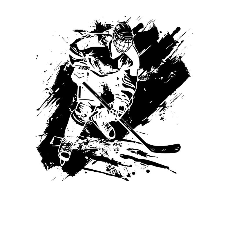 Eishockeyspieler Graffiti