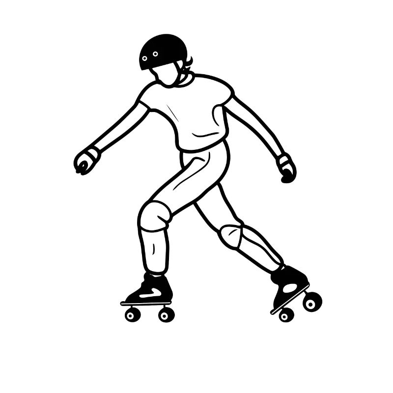 Roller Skating Line Art