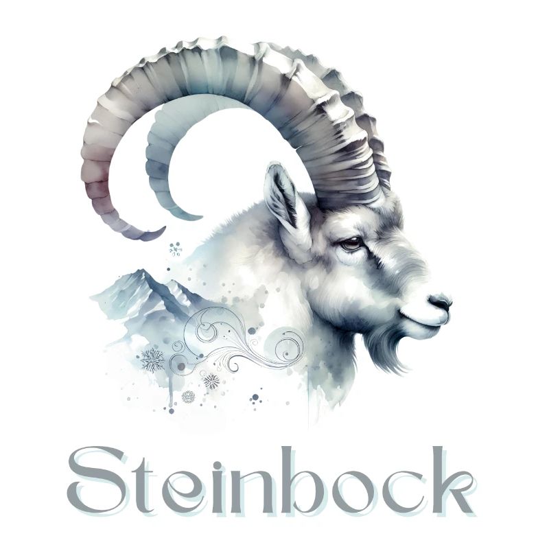 Elegantes Steinbock Sternzeichen Aquarell Geschenk
