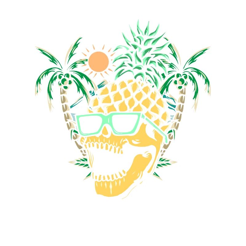 Funny pineapple skull