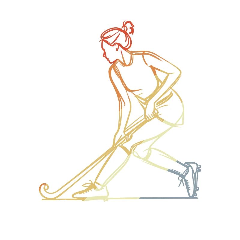Weiblicher Feldhockeyspieler Skizze