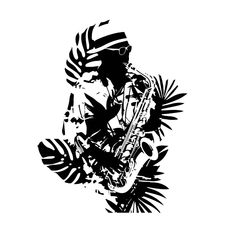 Saxophonist Cartoon Look