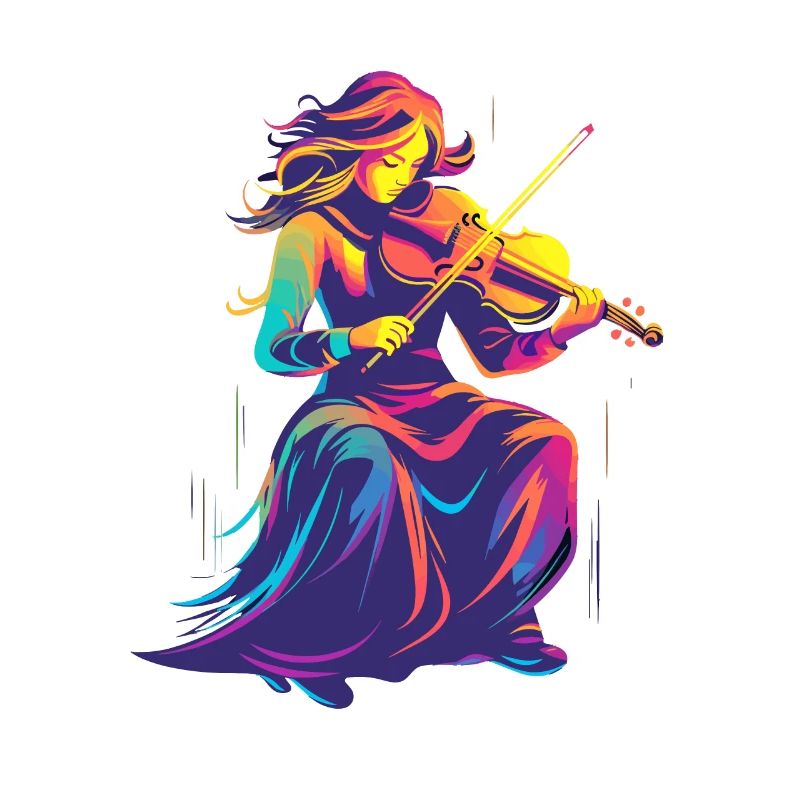 Geigenmädchen Retrowave