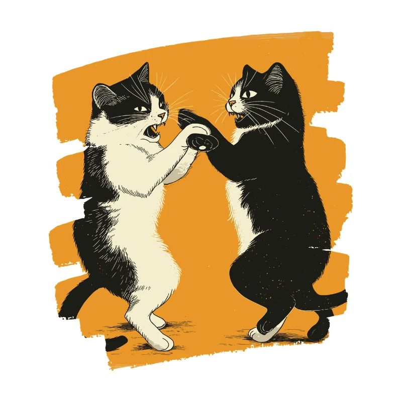 Japanischer Katzen Kampf