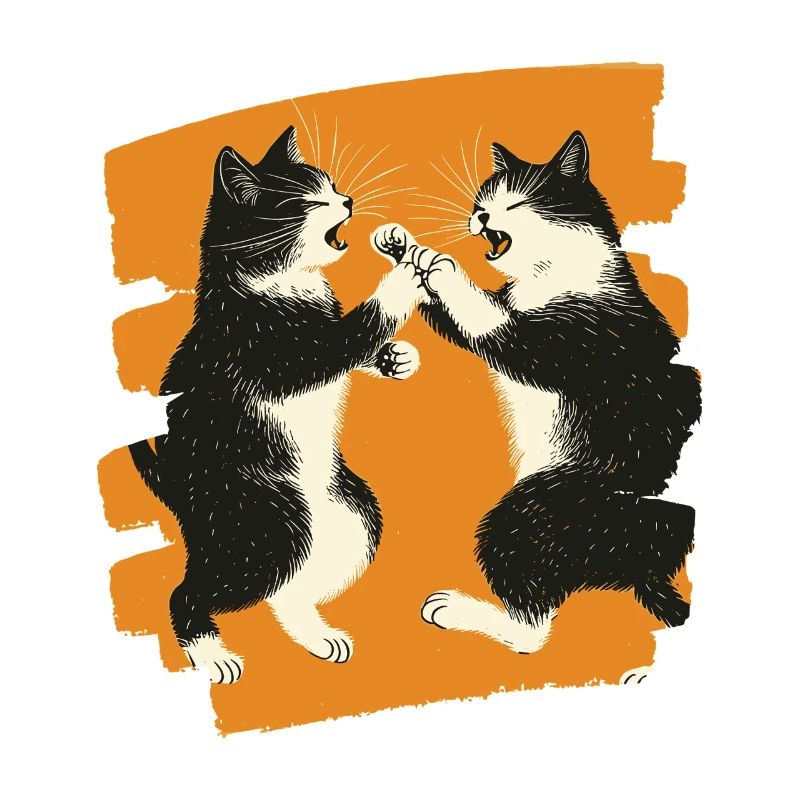 Japanischer Katzen Kampf