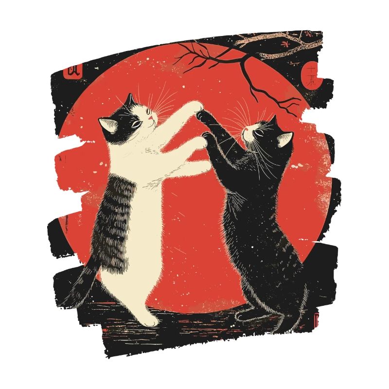 Japanischer Katzen Kampf