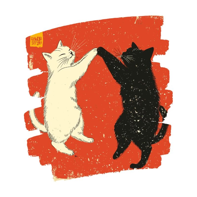Japanischer Katzen Kampf