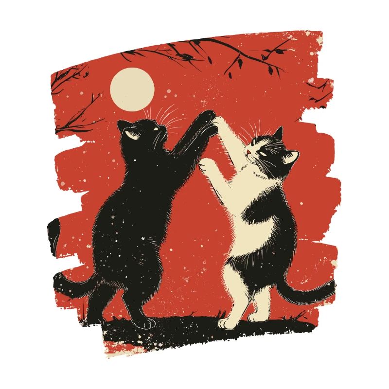 Japanischer Katzen Kampf