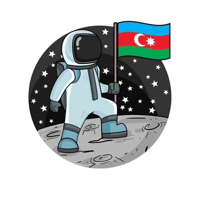 Astronaut Fahne Aserbaidschan