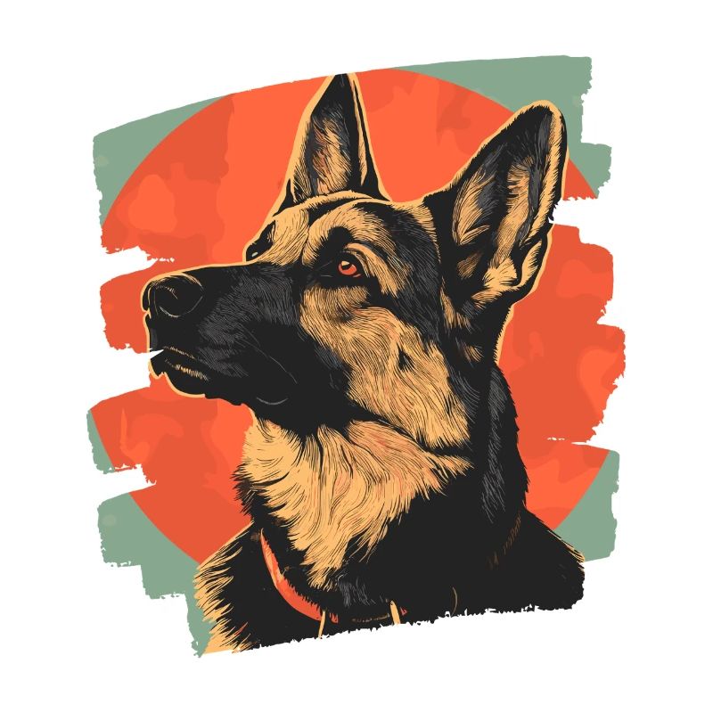 German Shepherd Retro