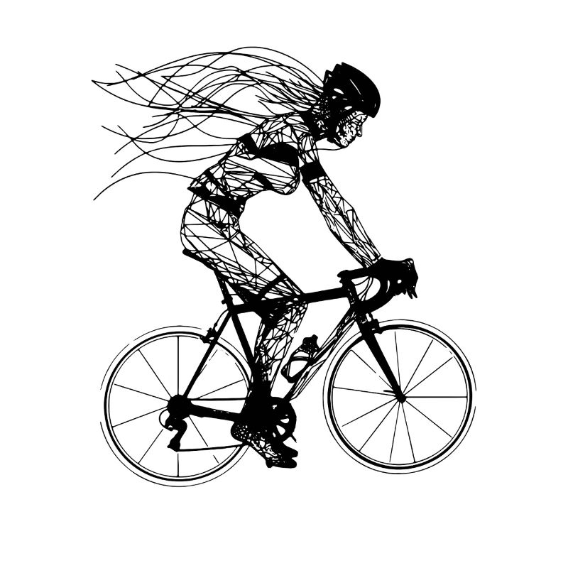Radfahrerin Strichskizze