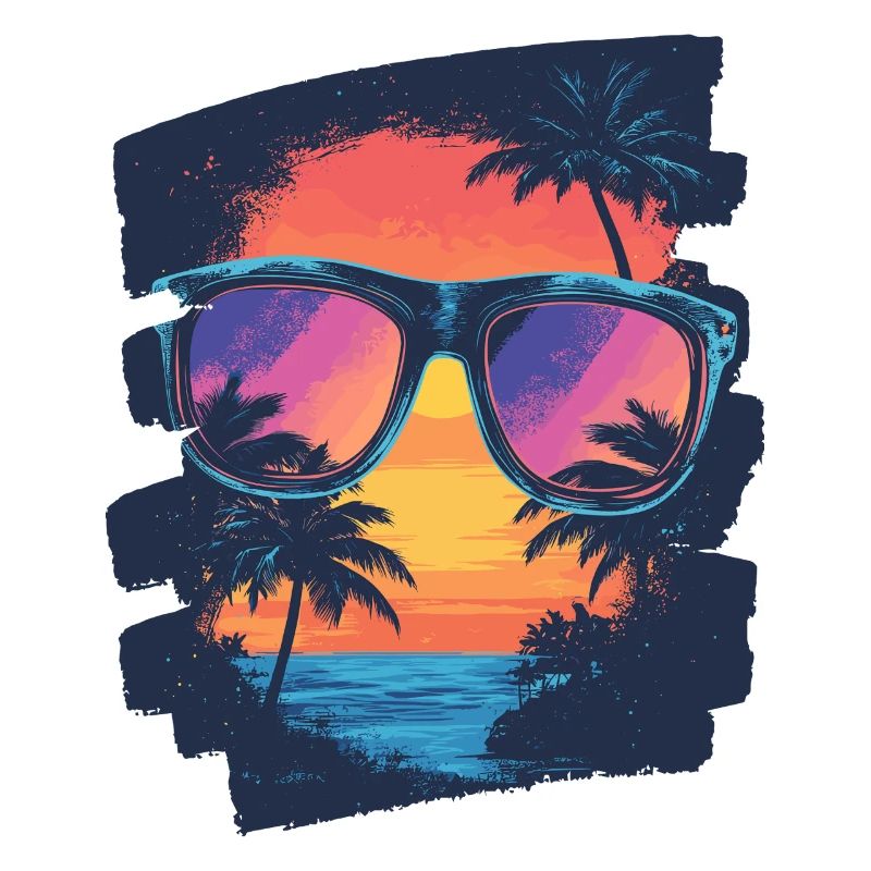 Sonnenbrille Palmen Sommer