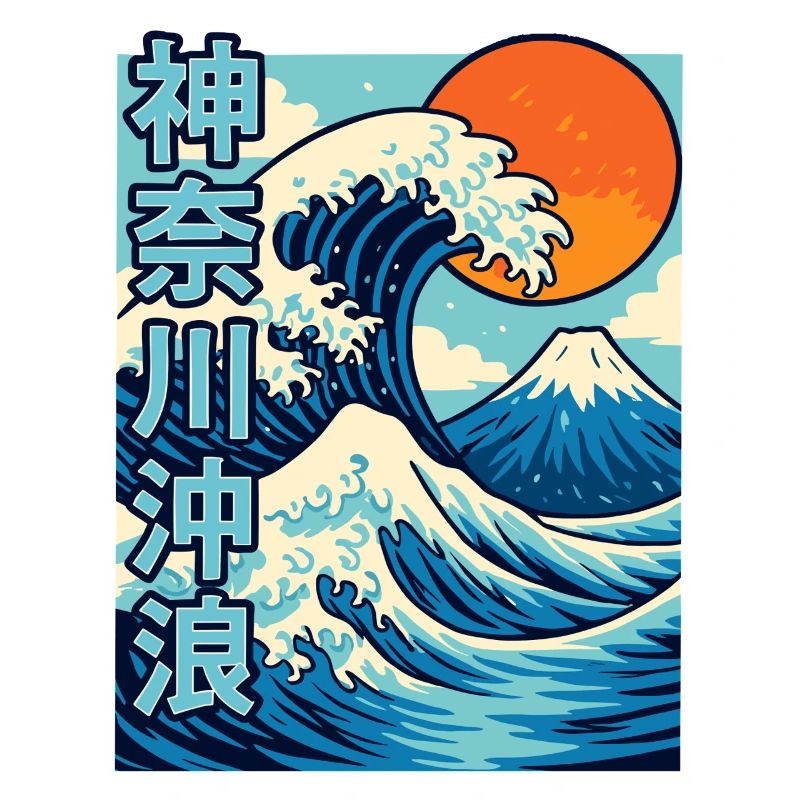 Big Wave Kanagawa Comic Style