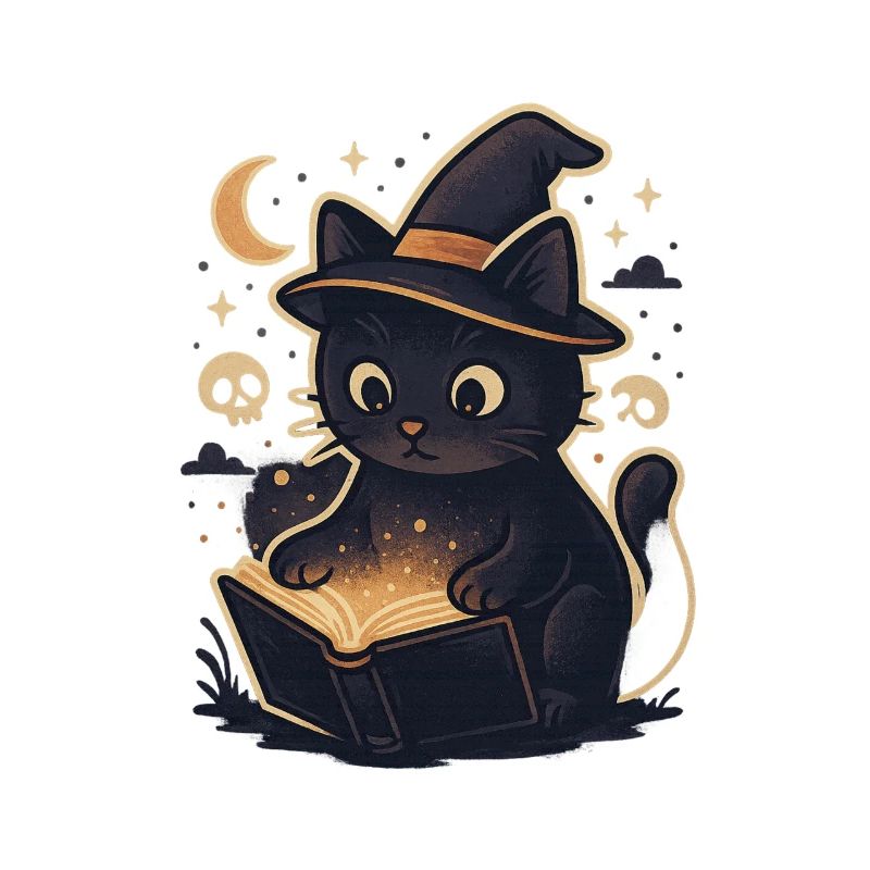 Spukkatze liest Magiebuch