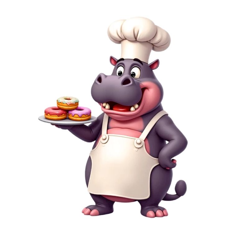 Kochender Hippo Kochbuch Chef