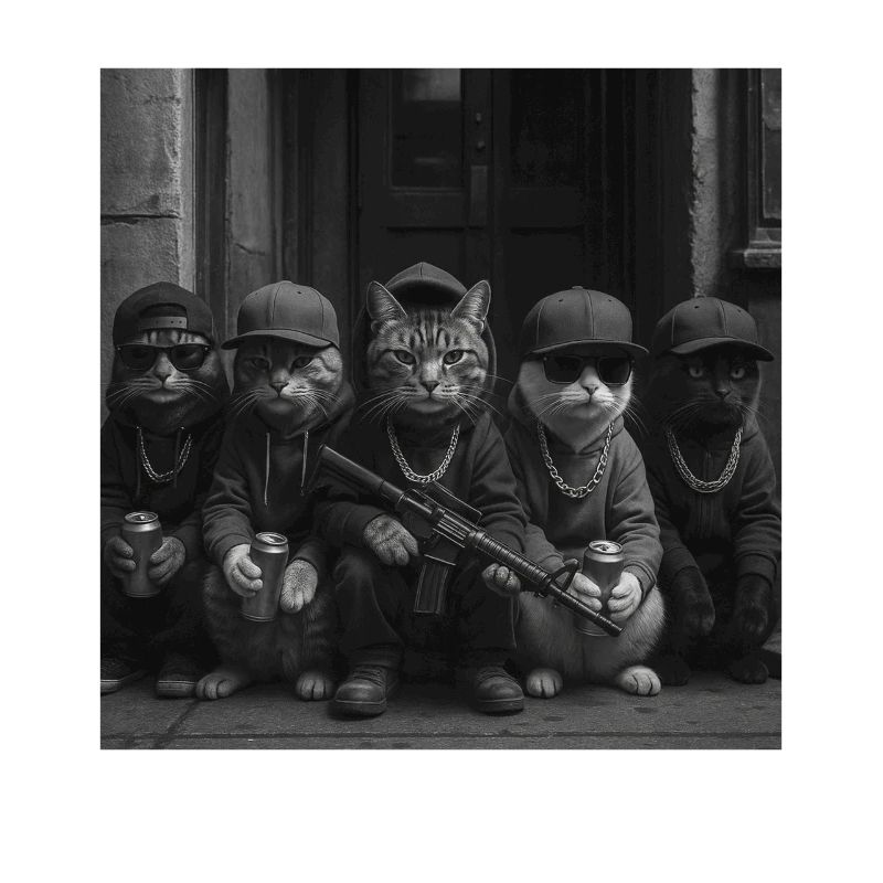 Lustiges Gangster Katzen Straßendesign