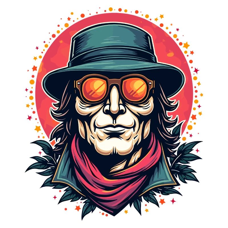 Mystischer Hipster mit Sonnenbrille