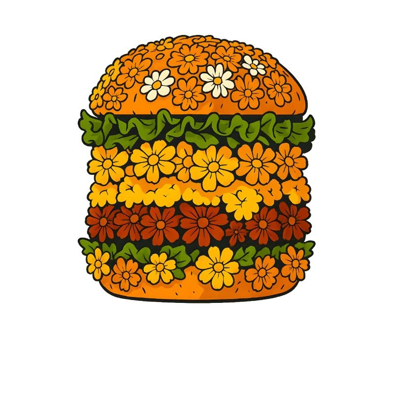Florales Sandwich-Design, Burger-Liebhaber