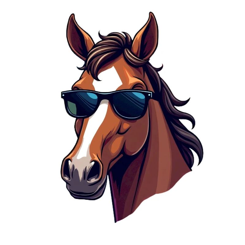 Cooles Pferd mit Sonnenbrille