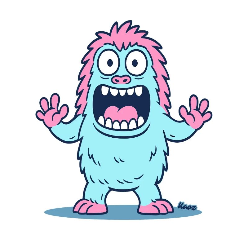Verspieltes Monster-Herz Design
