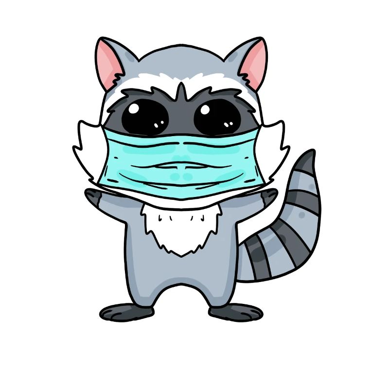 Lustiger Waschbär mit Maske