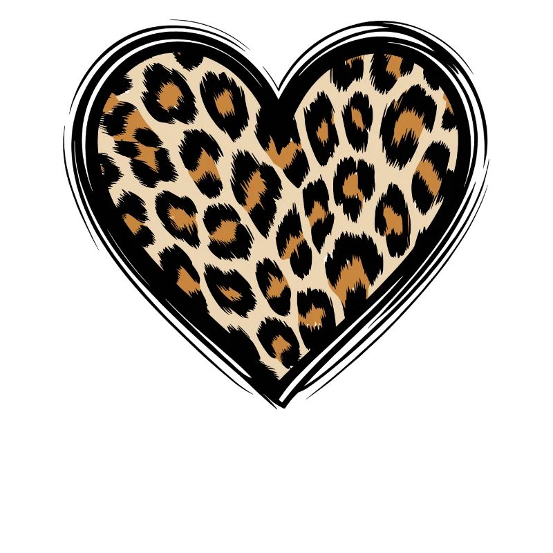 Leopard Herzmuster mit Animal-Print