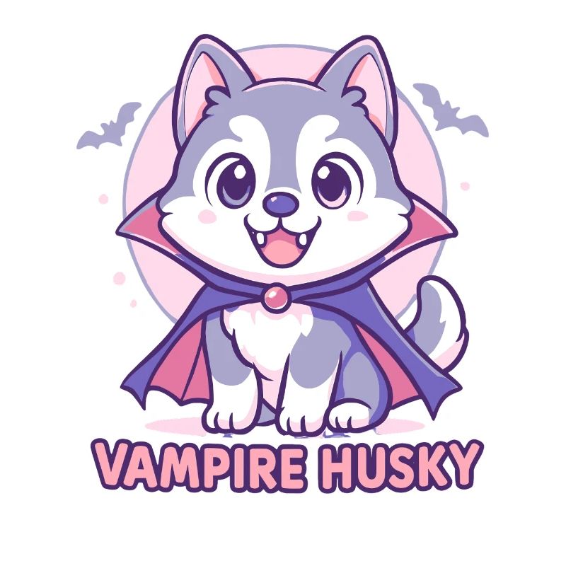 Conception de marionnette husky vampire mignon