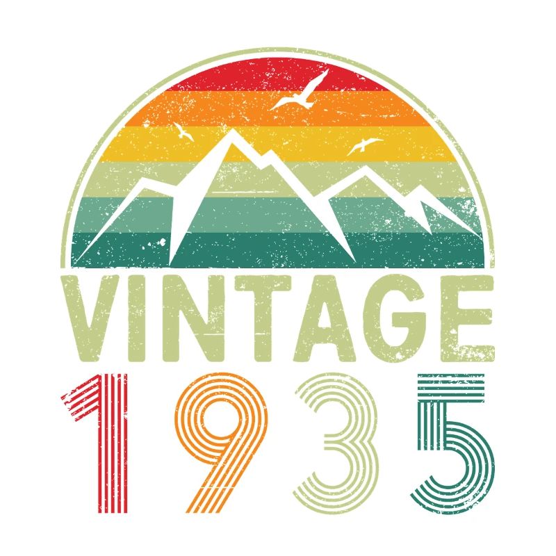 Retro Mountain Range Vintage Design