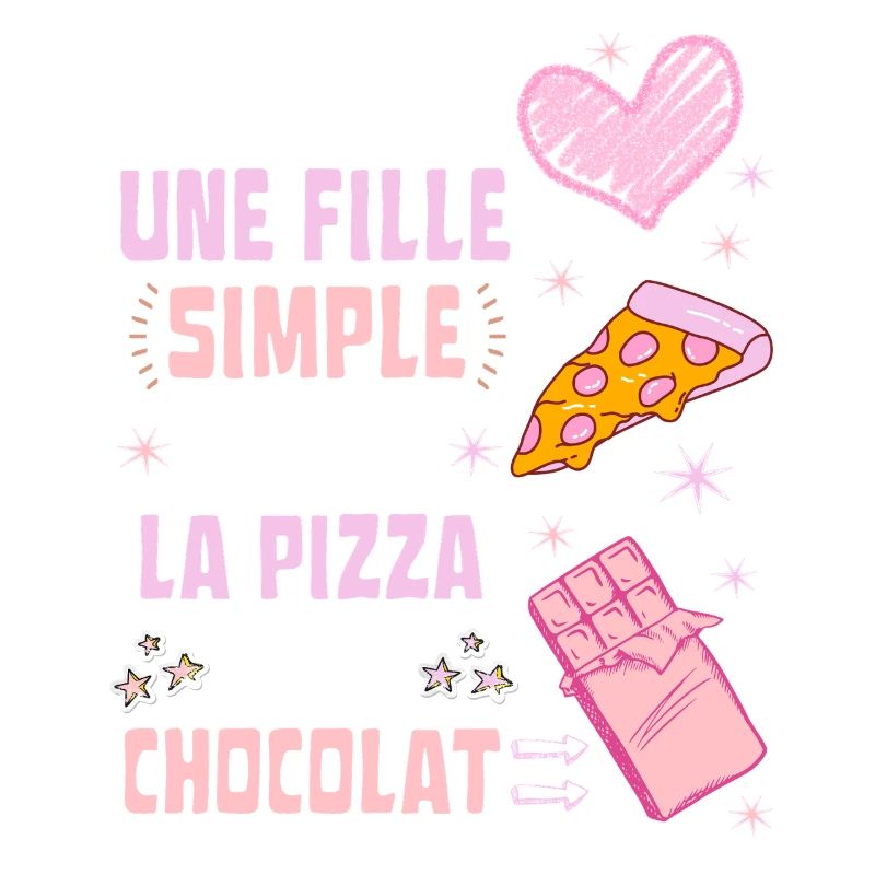 Ich bin ein einfaches Pizza- und Schokoladenmädchen