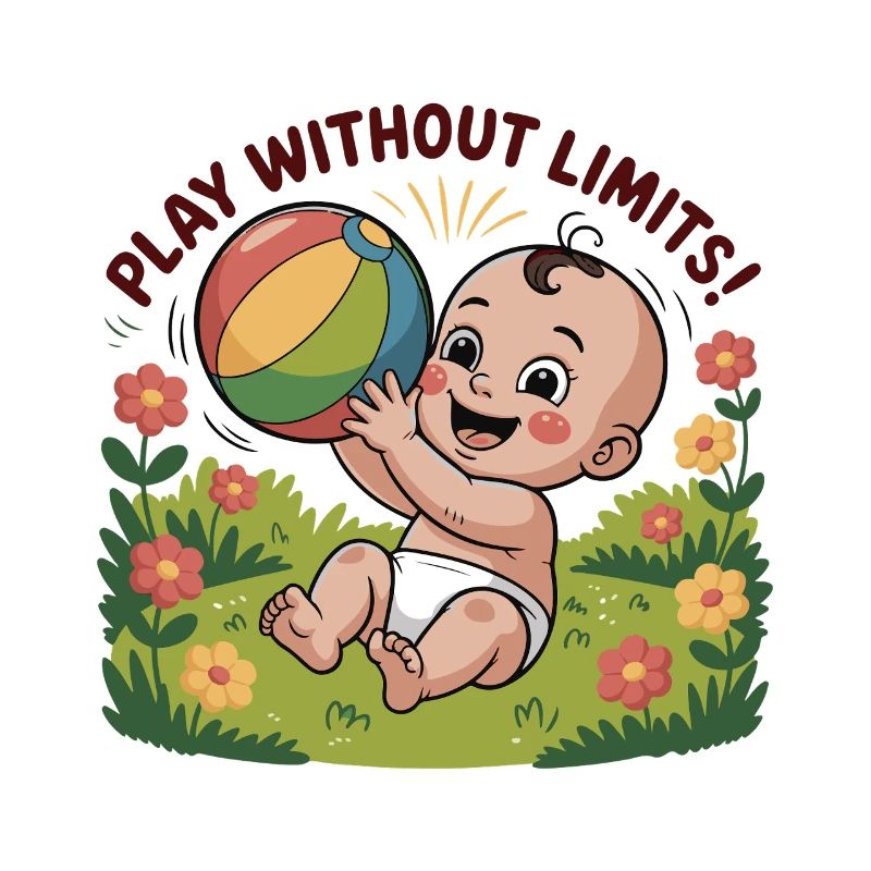 Verspieltes Baby mit Strandball-Design