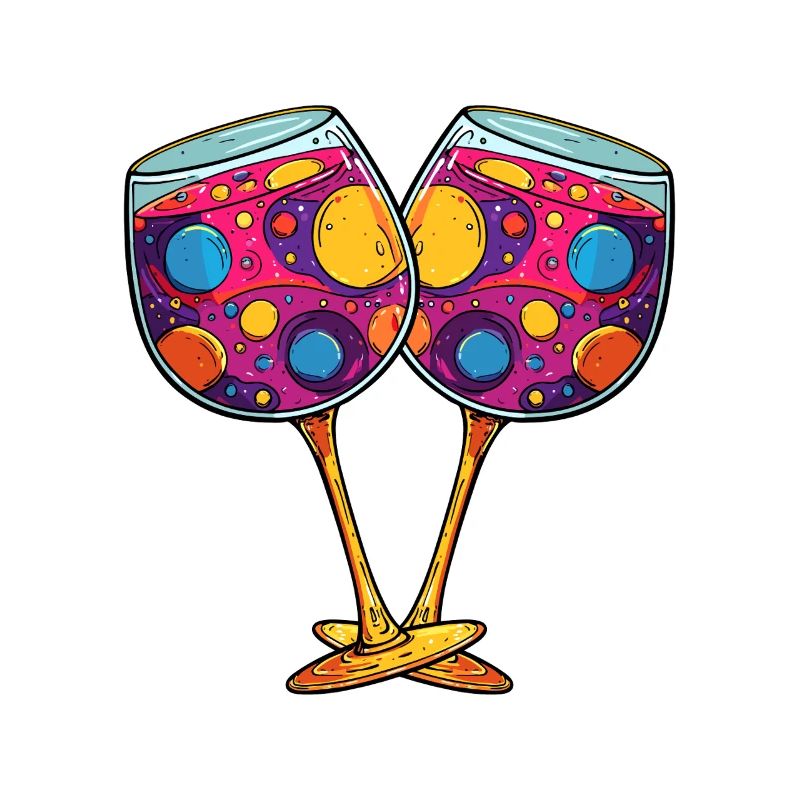 Wein Glas Vino Bunt