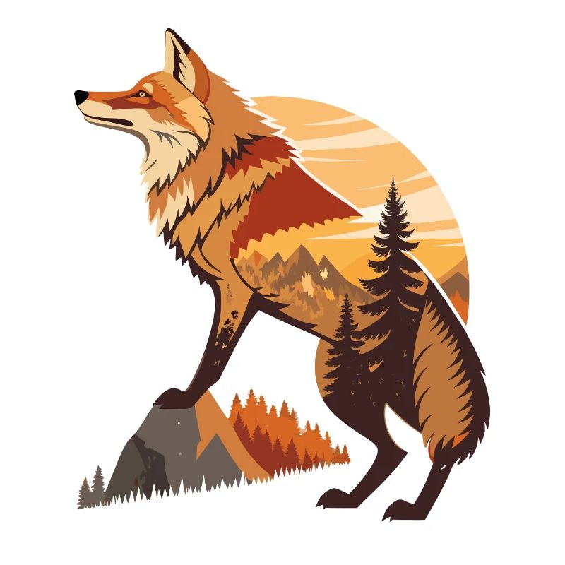 forest landscape with fox nature fox animals