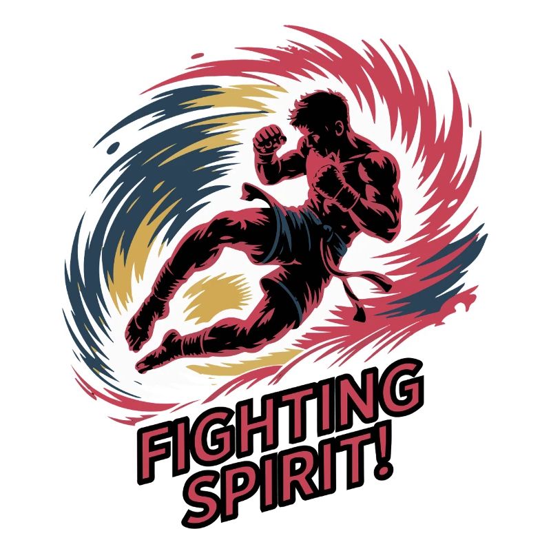 Dynamisches Kampfsport-Kampfgeist-Design