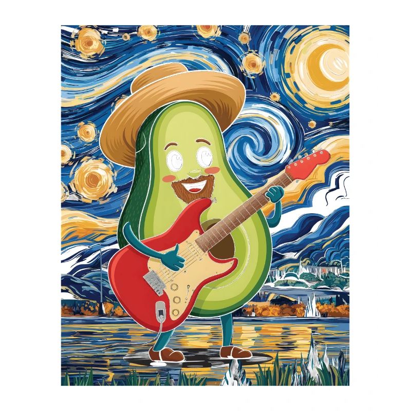 Avocado Musiker im Impressionstil