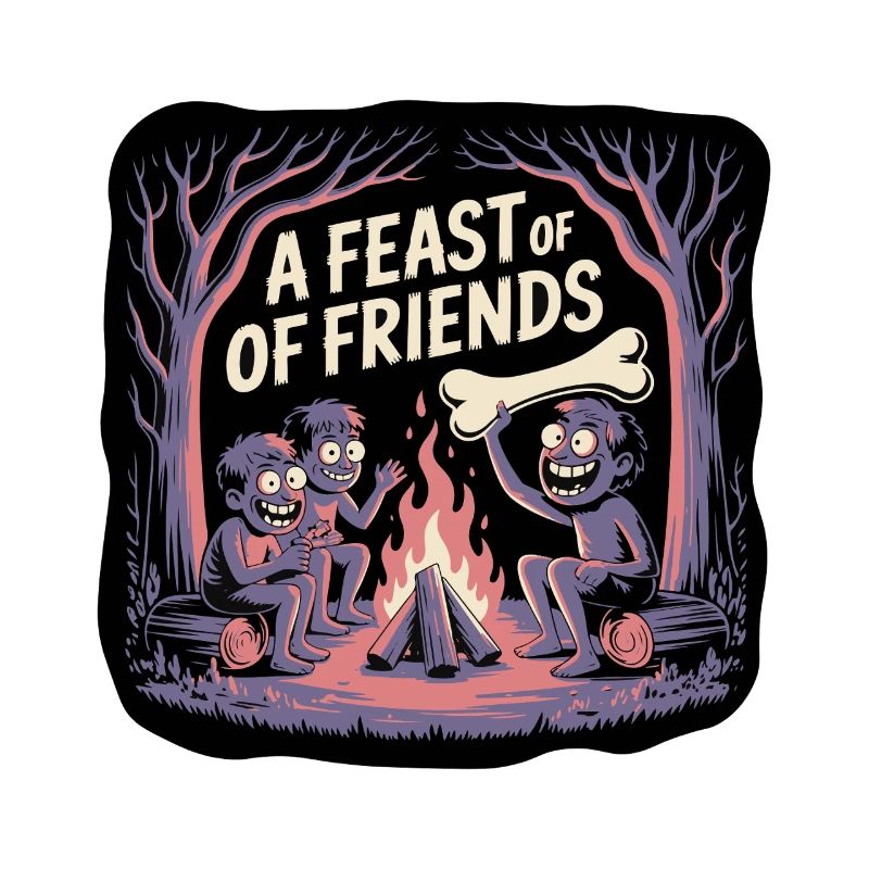 Illustration d'une soirée au feu de camp avec des amis