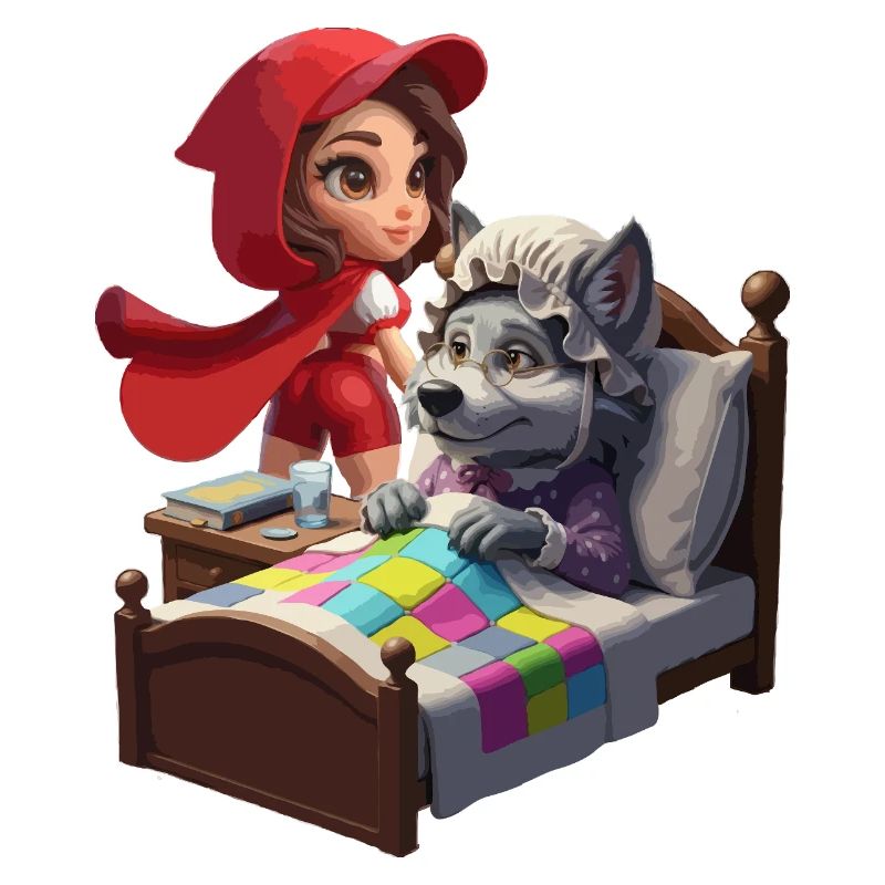 Rotkäppchen bei Oma Wolf
