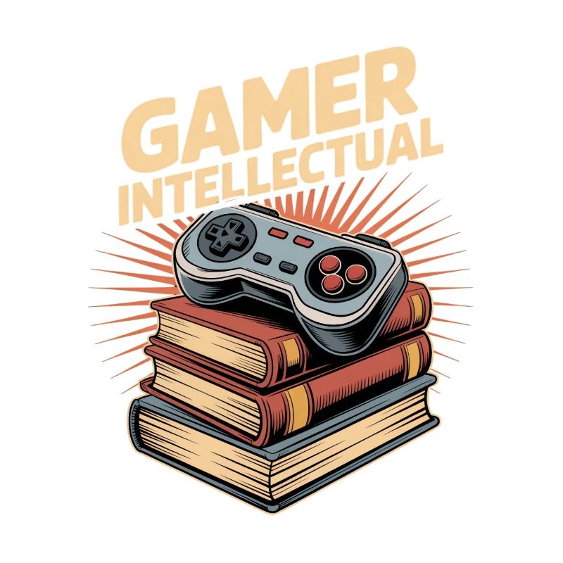Gamer Intellectual Controller Bücherstapel
